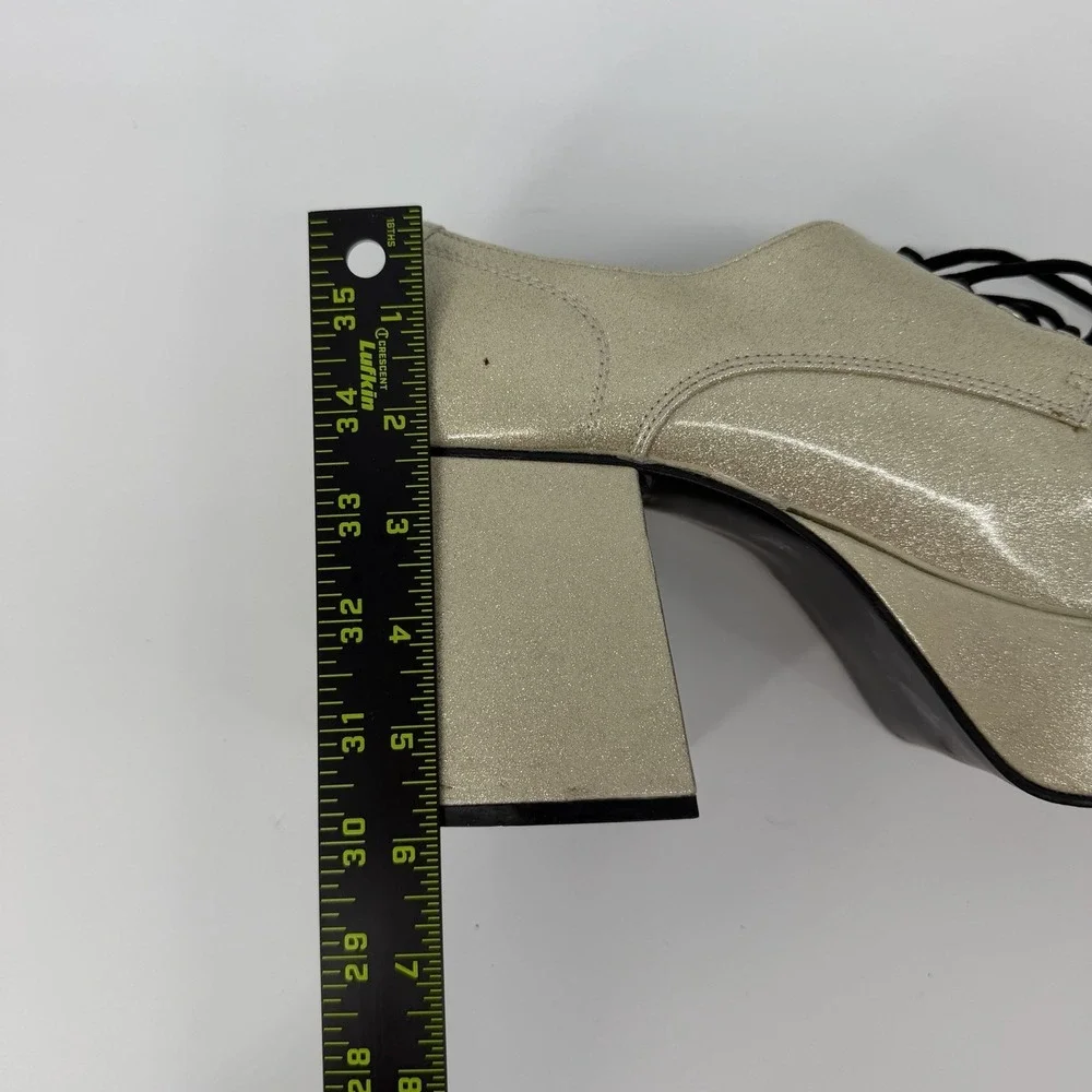 Funtasma Disco Pimp Gold Glitter Halloween Costume Platform Shoes Heels JAZZ-02G